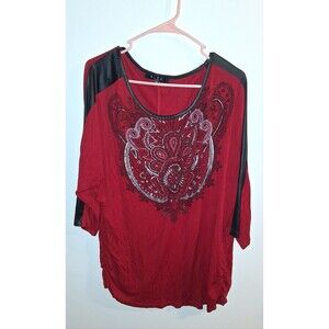 Bleu Multicolor Geometric 3/4 Sleeve Blouse Sz 2X